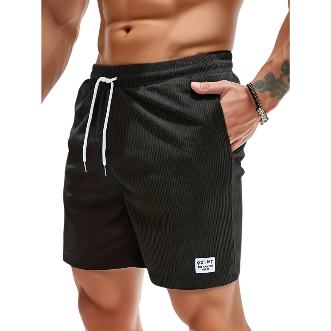 Men's Corduroy Shorts with Drawstring Waist