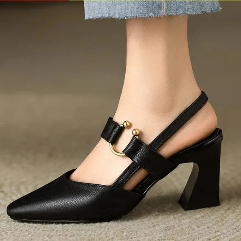 Womens Pointed Toe Slingback Heels