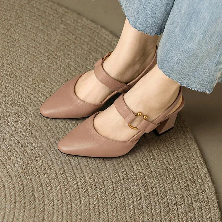 Womens Pointed Toe Slingback Heels