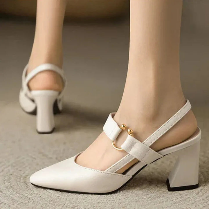 Womens Pointed Toe Slingback Heels