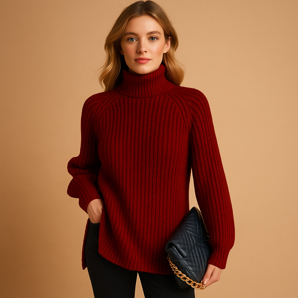 Aurora | Chunky Rib Knit Turtleneck Sweater