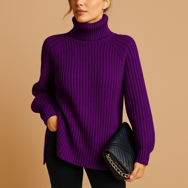 Aurora | Chunky Rib Knit Turtleneck Sweater