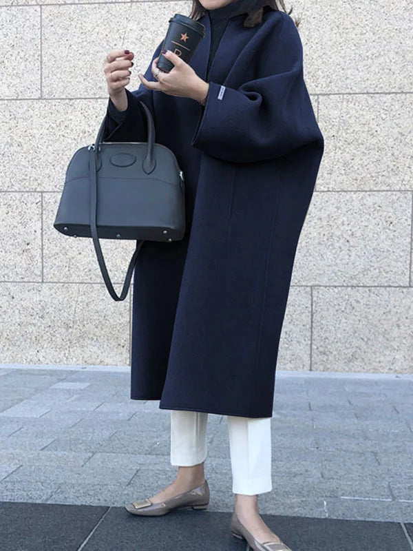 Eliza | Longline Open Front Wool Coat