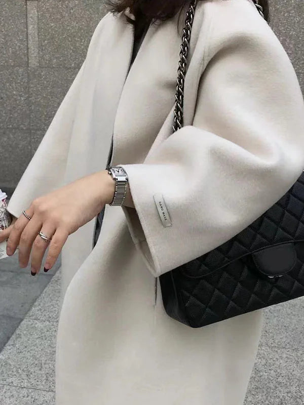 Eliza | Longline Open Front Wool Coat