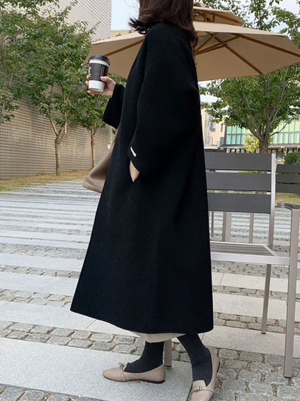 Eliza | Longline Open Front Wool Coat