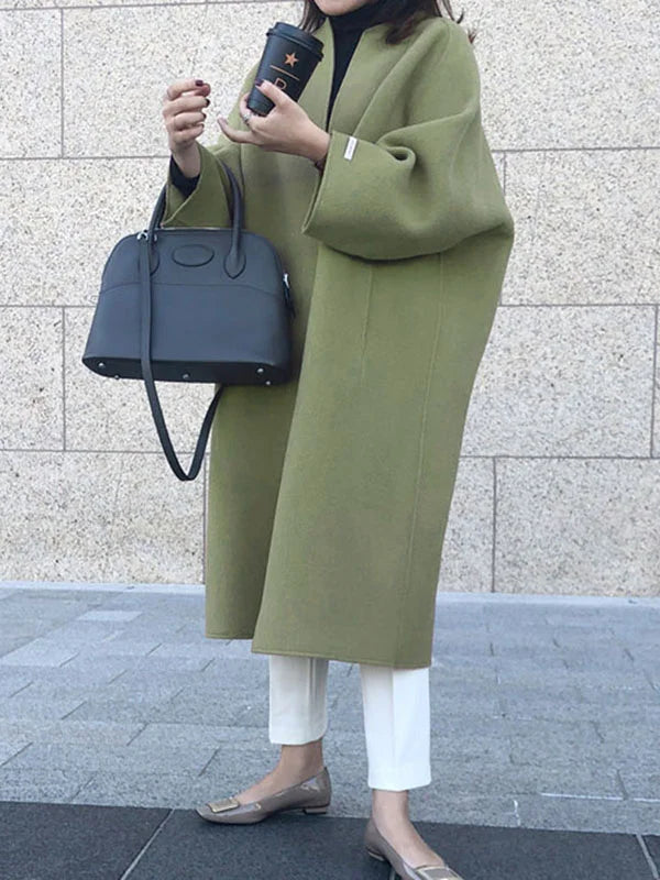 Eliza | Longline Open Front Wool Coat