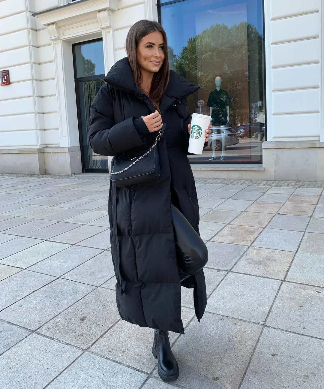Grace | Belted Longline Puffer Jacket for Women