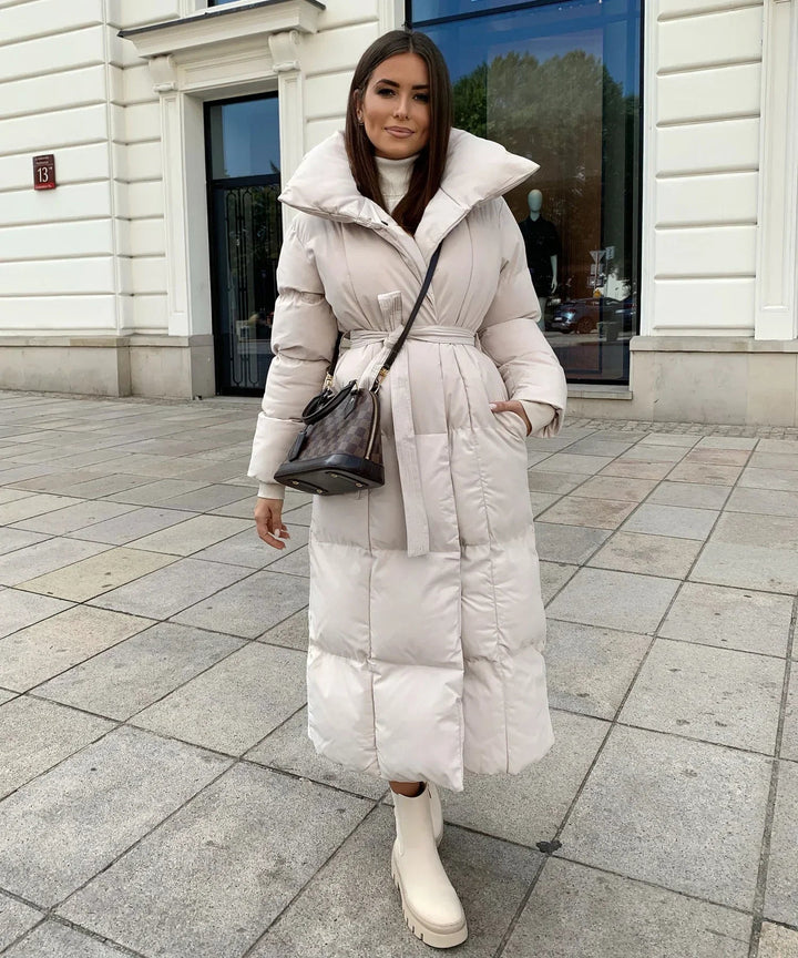 Grace | Belted Longline Puffer Jacket for Women