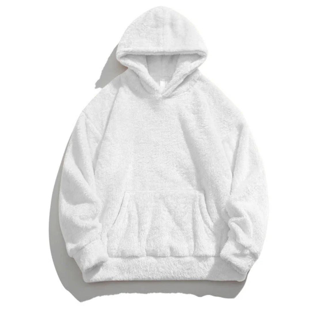 Men's Oversized Sherpa Fleece Hoodie with Kangaroo Pocket