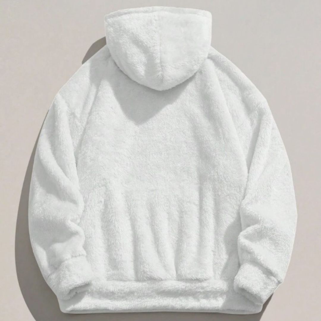 Men's Oversized Sherpa Fleece Hoodie with Kangaroo Pocket