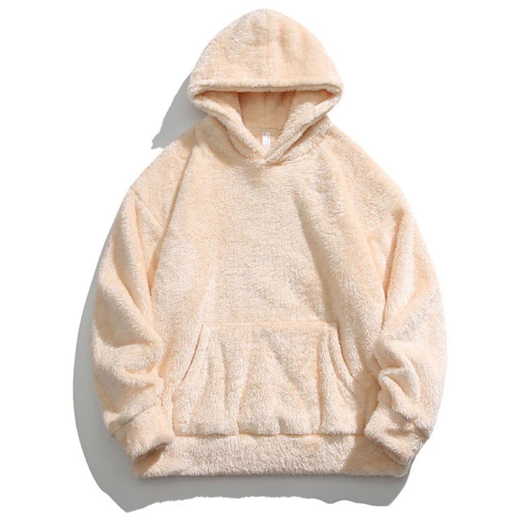 Men's Oversized Sherpa Fleece Hoodie with Kangaroo Pocket