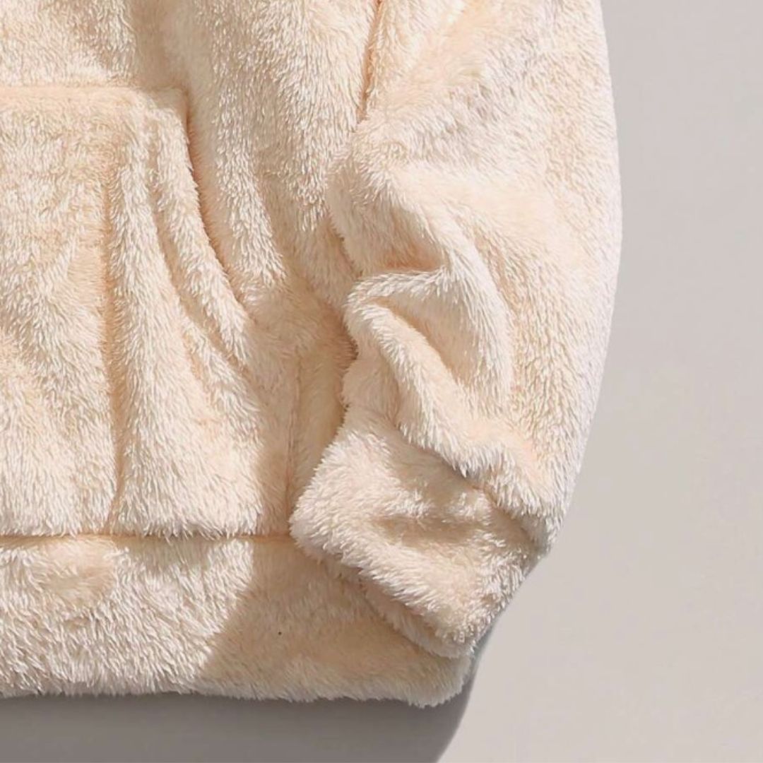 Men's Oversized Sherpa Fleece Hoodie with Kangaroo Pocket