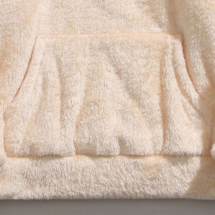 Men's Oversized Sherpa Fleece Hoodie with Kangaroo Pocket