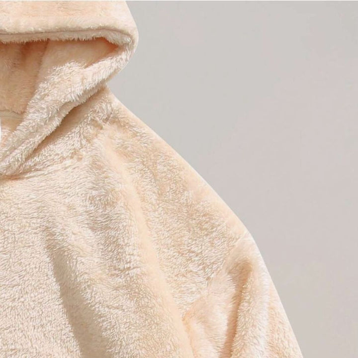 Men's Oversized Sherpa Fleece Hoodie with Kangaroo Pocket
