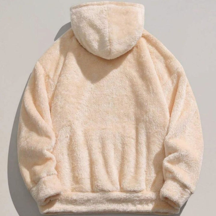 Men's Oversized Sherpa Fleece Hoodie with Kangaroo Pocket