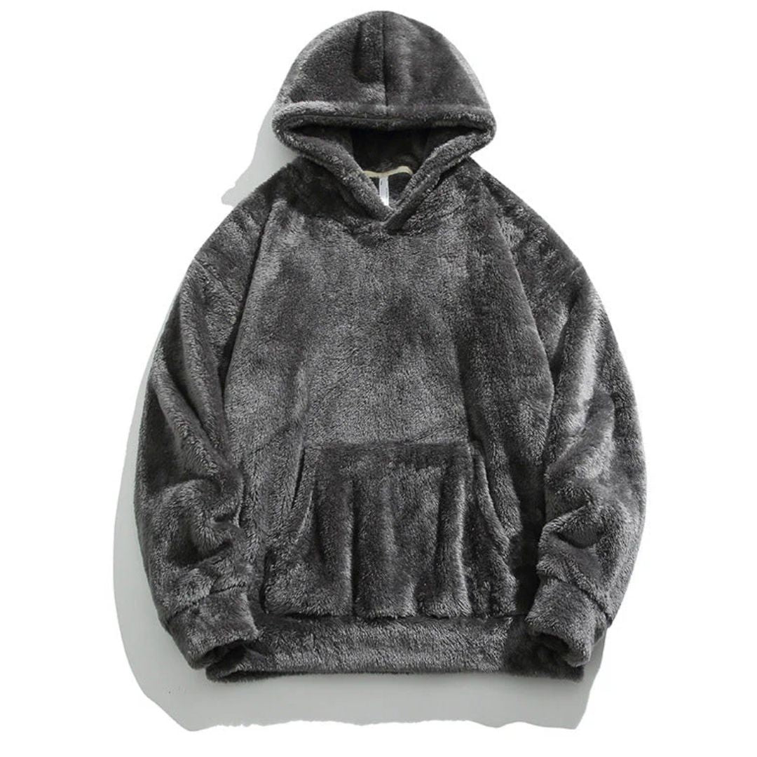 Men's Oversized Sherpa Fleece Hoodie with Kangaroo Pocket