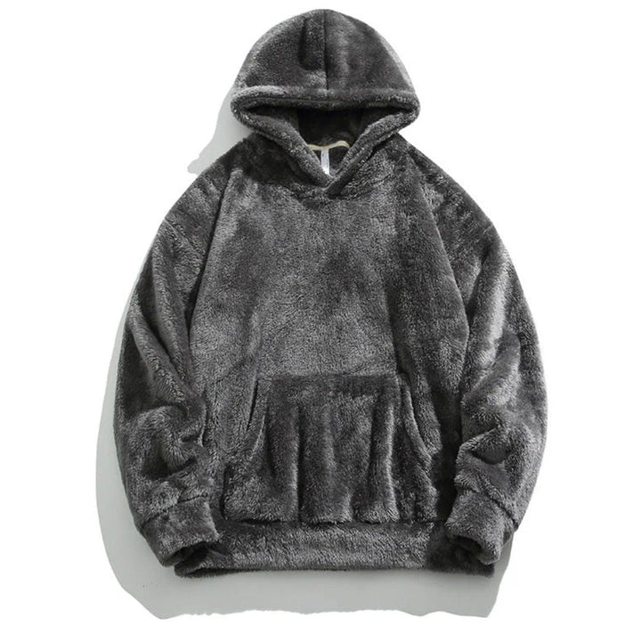 Men's Oversized Sherpa Fleece Hoodie with Kangaroo Pocket