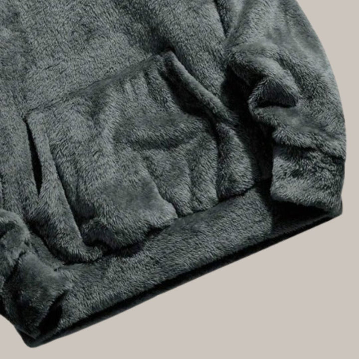 Men's Oversized Sherpa Fleece Hoodie with Kangaroo Pocket