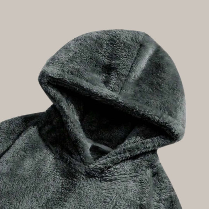 Men's Oversized Sherpa Fleece Hoodie with Kangaroo Pocket