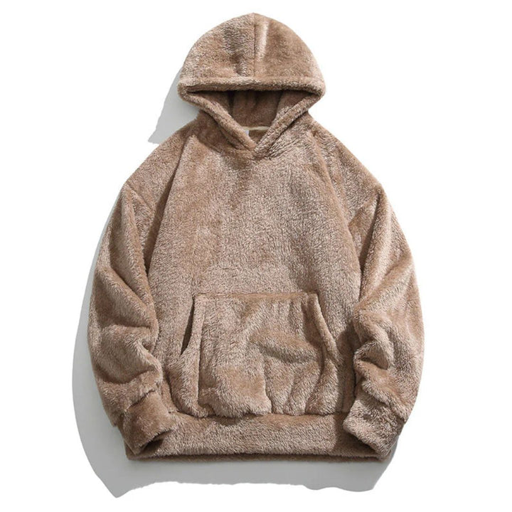 Men's Oversized Sherpa Fleece Hoodie with Kangaroo Pocket