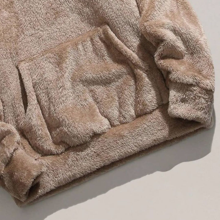 Men's Oversized Sherpa Fleece Hoodie with Kangaroo Pocket