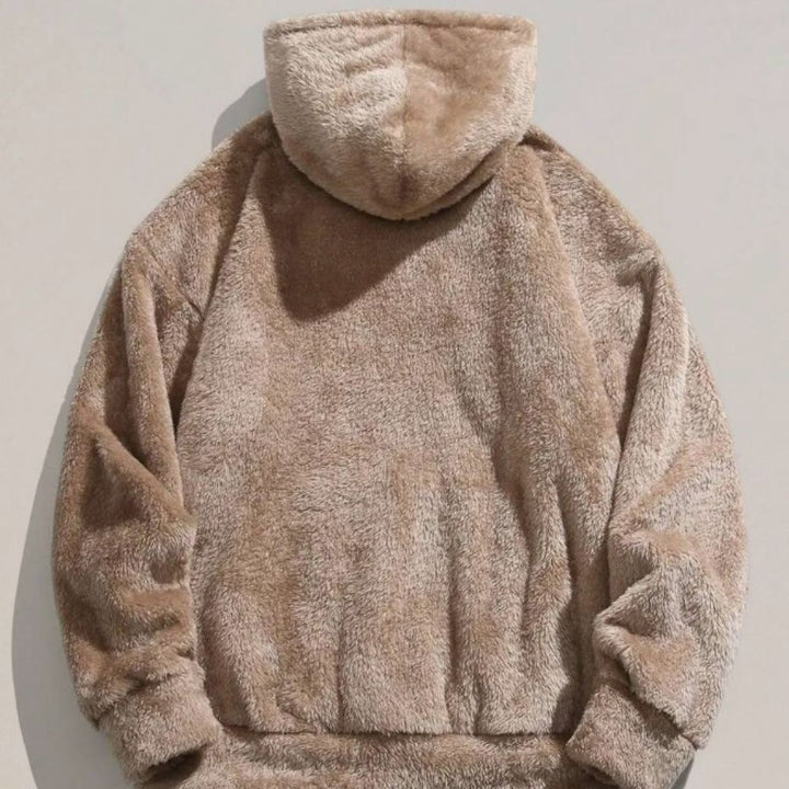 Men's Oversized Sherpa Fleece Hoodie with Kangaroo Pocket