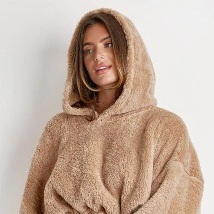 Men's Oversized Sherpa Fleece Hoodie with Kangaroo Pocket