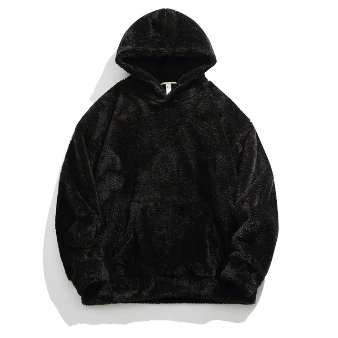 Men's Oversized Sherpa Fleece Hoodie with Kangaroo Pocket