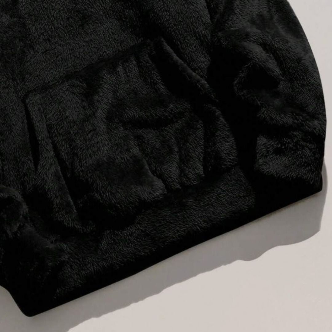 Men's Oversized Sherpa Fleece Hoodie with Kangaroo Pocket