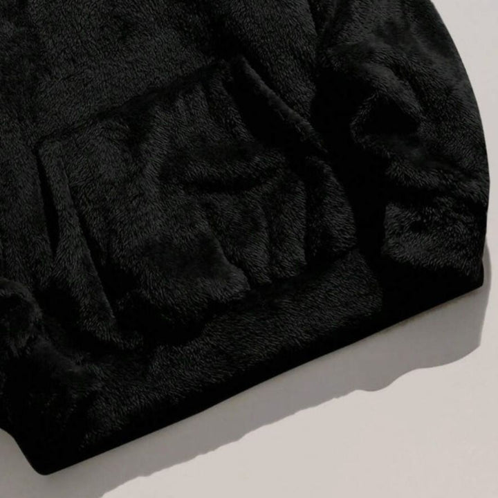 Men's Oversized Sherpa Fleece Hoodie with Kangaroo Pocket