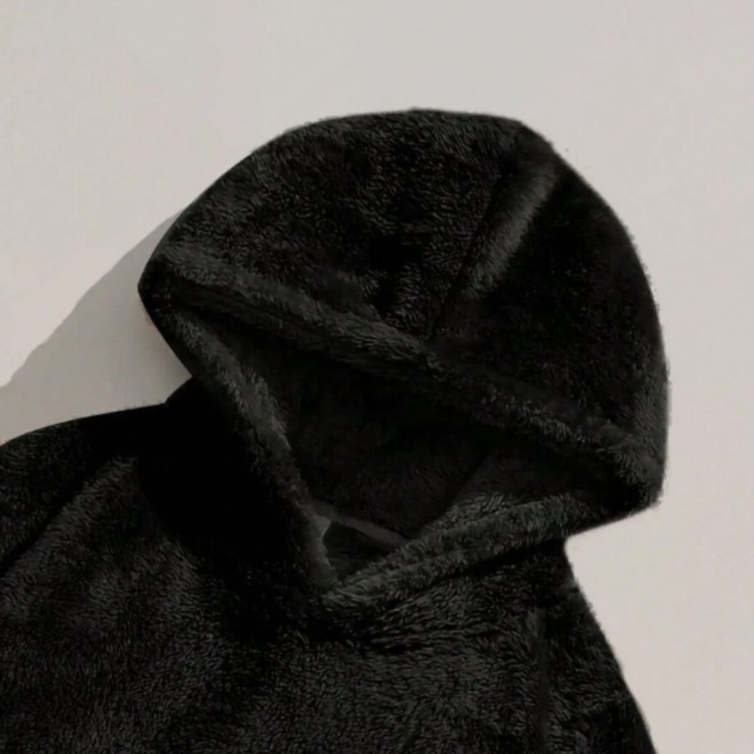 Men's Oversized Sherpa Fleece Hoodie with Kangaroo Pocket