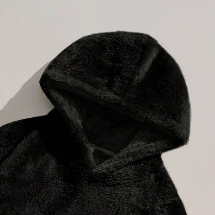 Men's Oversized Sherpa Fleece Hoodie with Kangaroo Pocket