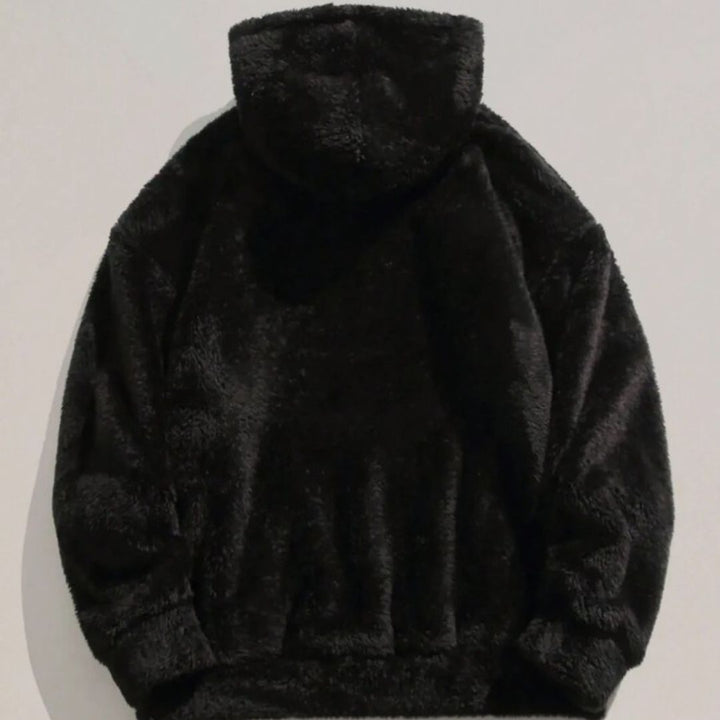 Men's Oversized Sherpa Fleece Hoodie with Kangaroo Pocket