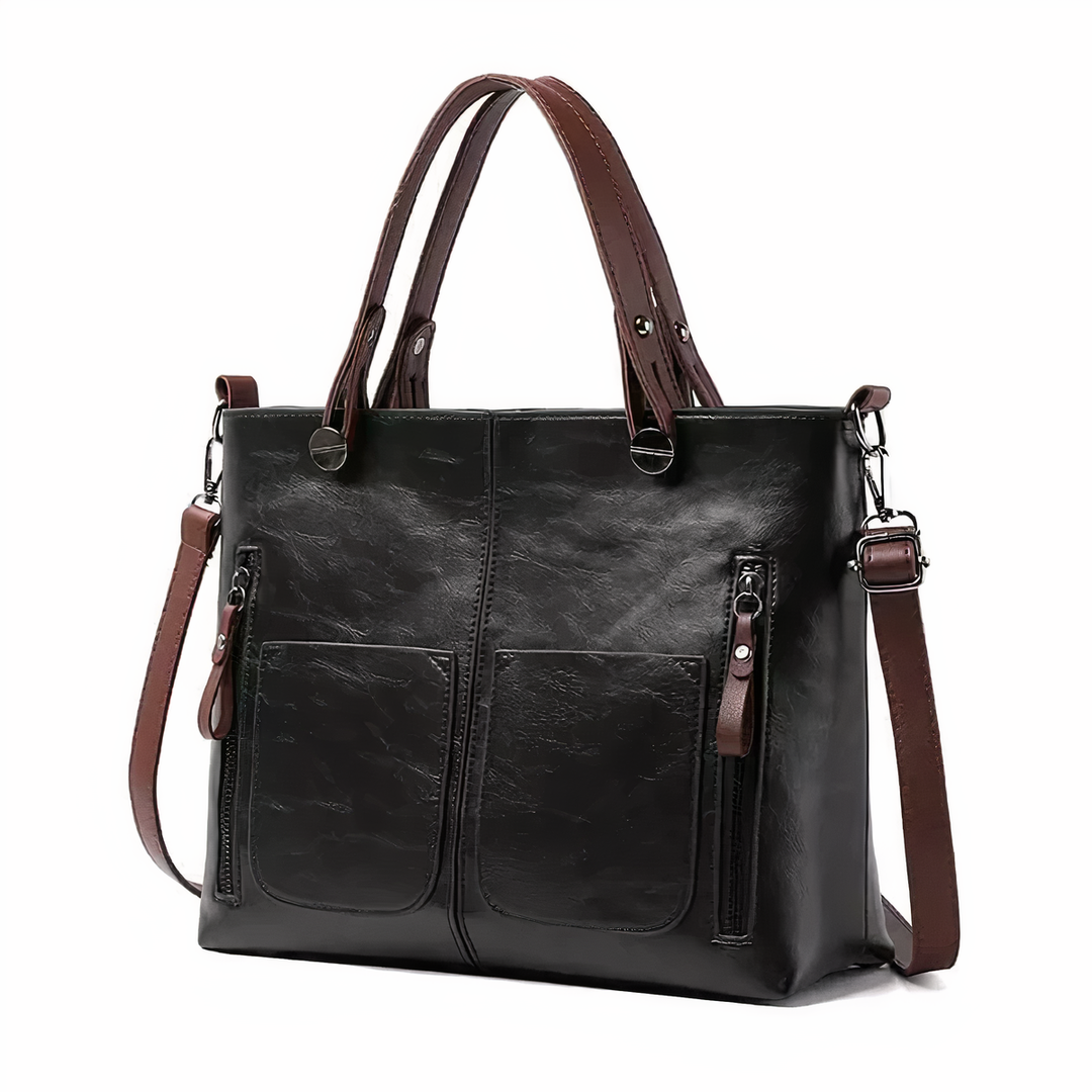 Women's Tote Handbag with Front Zip Pockets