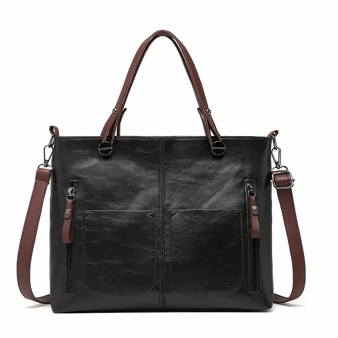 Women's Tote Handbag with Front Zip Pockets