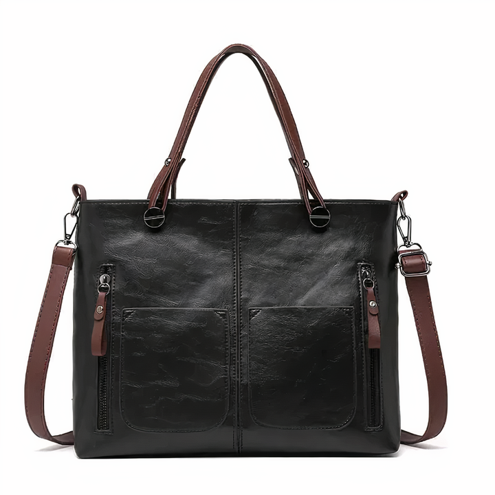 Women's Tote Handbag with Front Zip Pockets