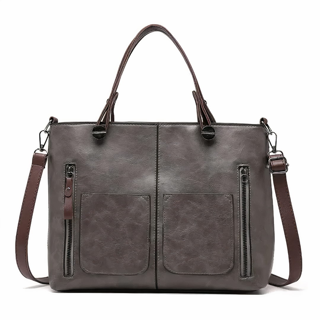Women's Tote Handbag with Front Zip Pockets