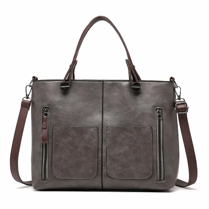 Women's Tote Handbag with Front Zip Pockets