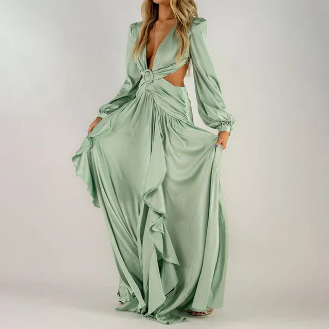 Vivienne | Formal Cut Out Ruffle Maxi Dress