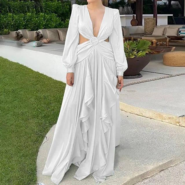 Vivienne | Formal Cut Out Ruffle Maxi Dress