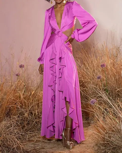 Vivienne | Formal Cut Out Ruffle Maxi Dress