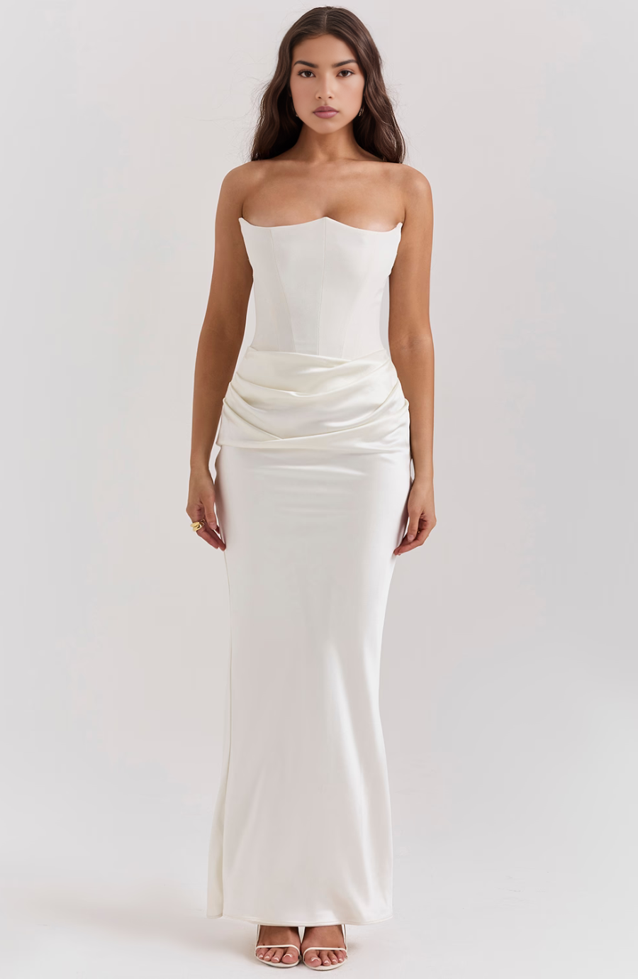 Isabella | Strapless Satin Evening Maxi Dress
