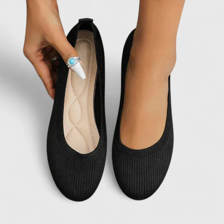 Women's Knit Ballet Flats with Round Toe