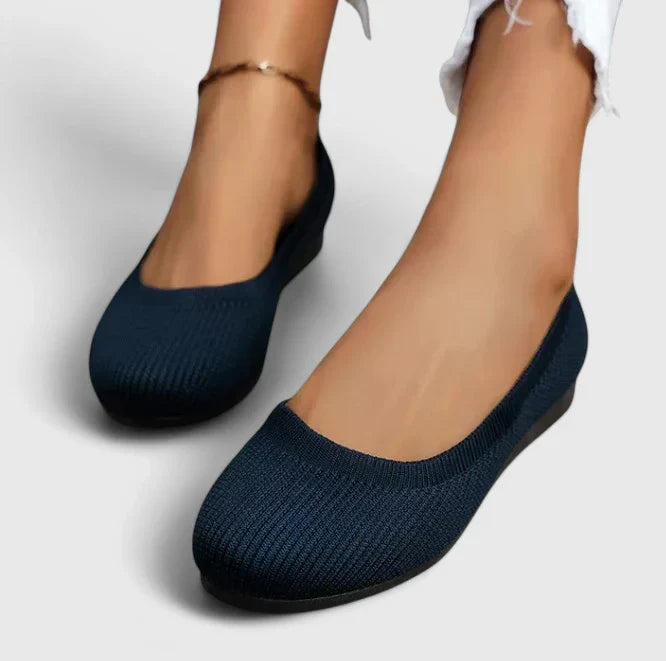 Women's Knit Ballet Flats with Round Toe