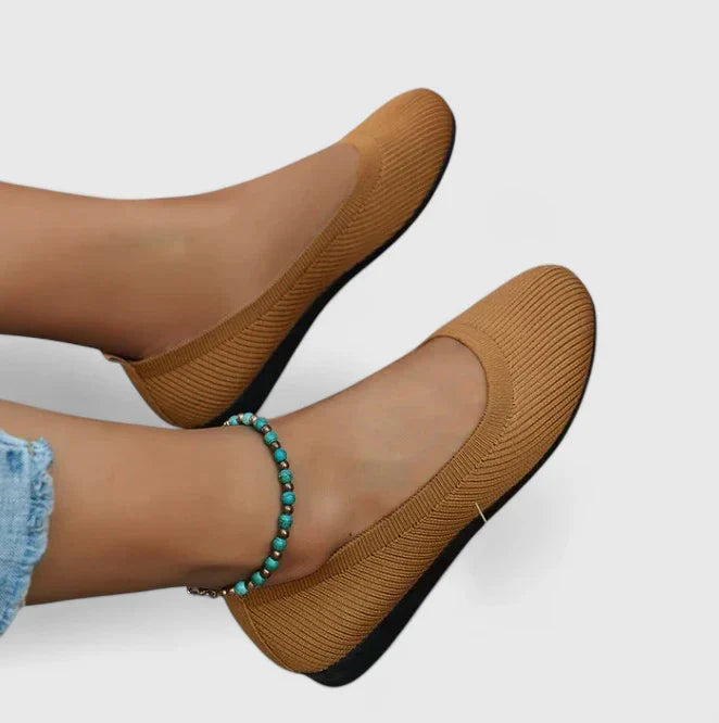 Women's Knit Ballet Flats with Round Toe