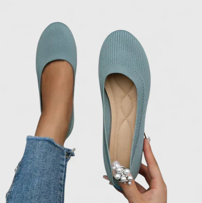 Women's Knit Ballet Flats with Round Toe