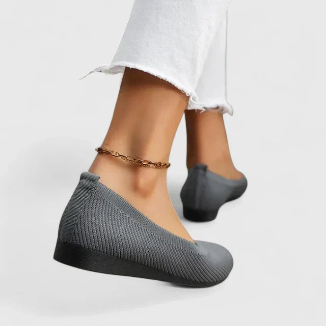 Women's Knit Ballet Flats with Round Toe