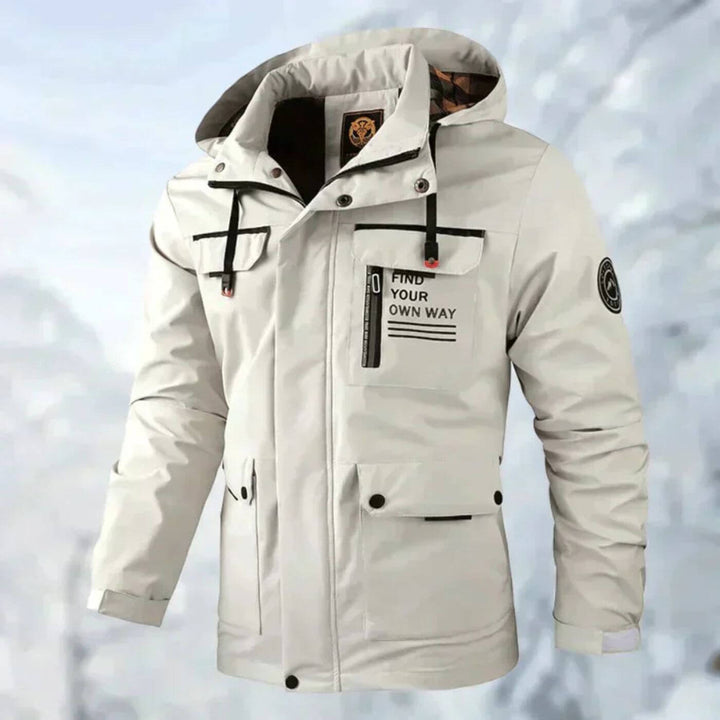 Men's Waterproof Outdoor Jacket with Removable Hood