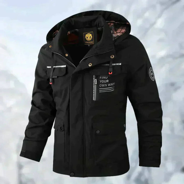 Men's Waterproof Outdoor Jacket with Removable Hood