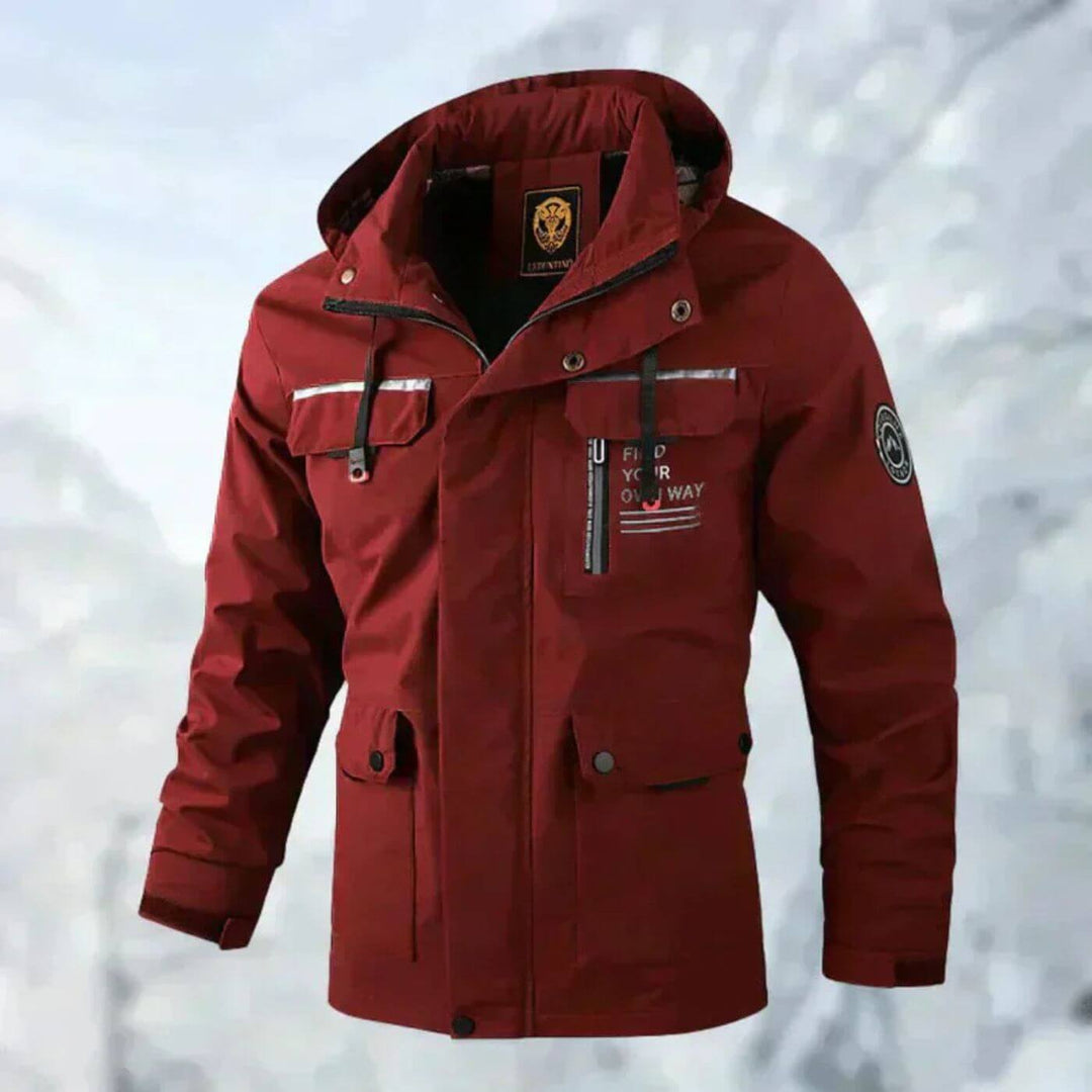 Men's Waterproof Outdoor Jacket with Removable Hood